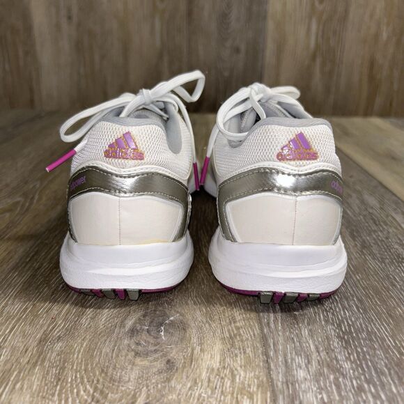 Adidas Golf Shoes Womens US 8 Adipower TR White Purple AdiWear Soft Spike Cleats - Picture 8 of 12